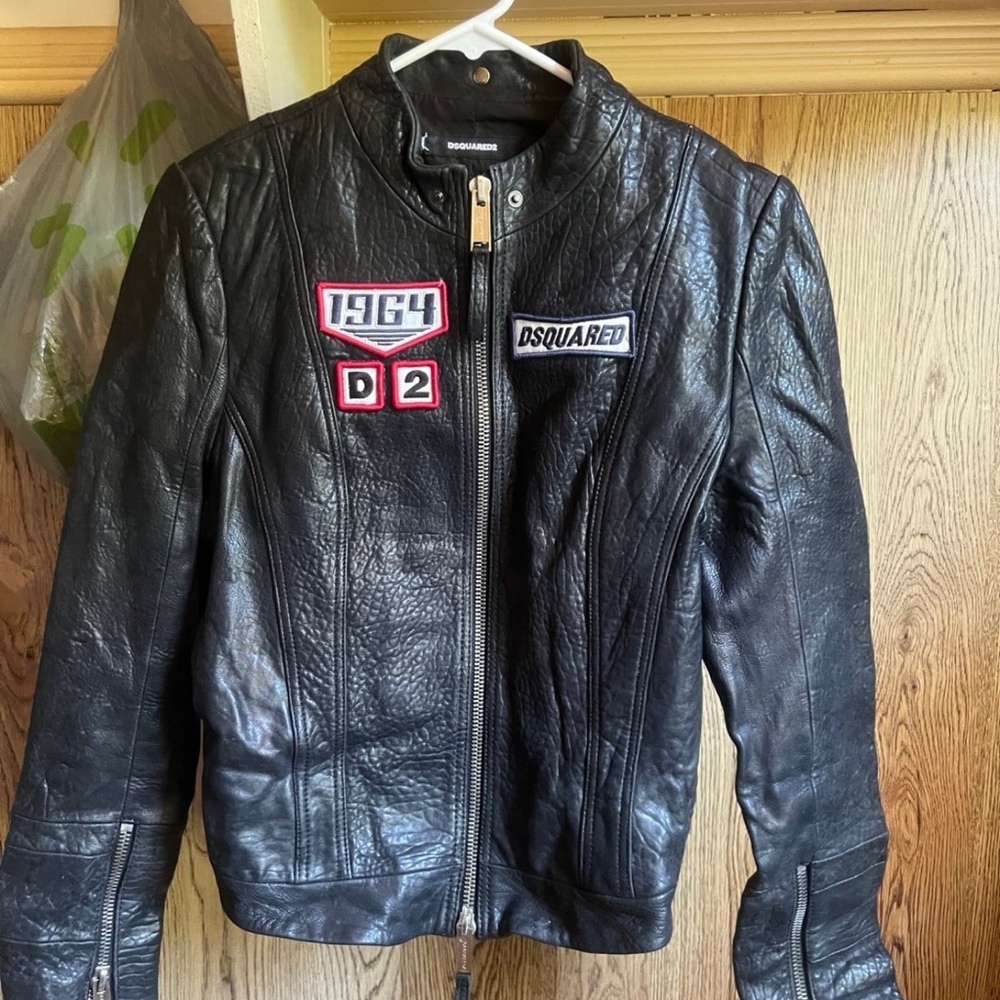 Dsquared2 Black Leather Jacket